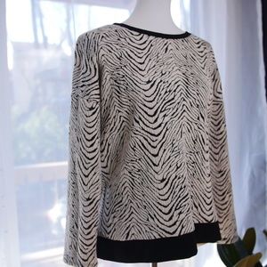 ⚡Liz Claiborne Zebra Animal print Pullover Sweater